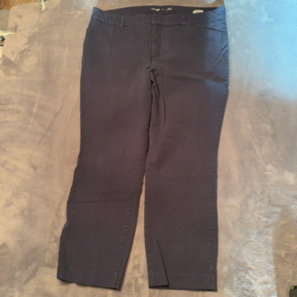 Old Navy Pants Women 16 Blue High Rise Pixie Secret Smooth Pockets Slim Workwear